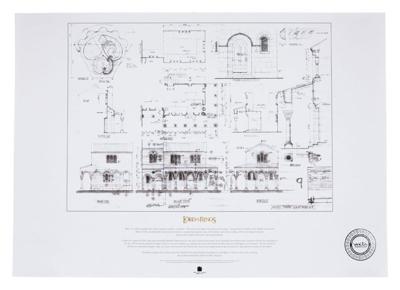 Lord of the Rings Blueprint Art Print The Courtyard of Minas Tirith 59 x 42 cm