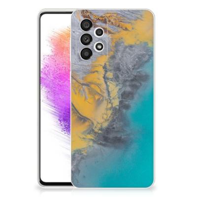 Samsung Galaxy A73 5G | TPU | Siliconen hoesje | Marble Blue Gold Samsung Galaxy A73 5G | TPU | Siliconen hoesje | Marble Blue Gold