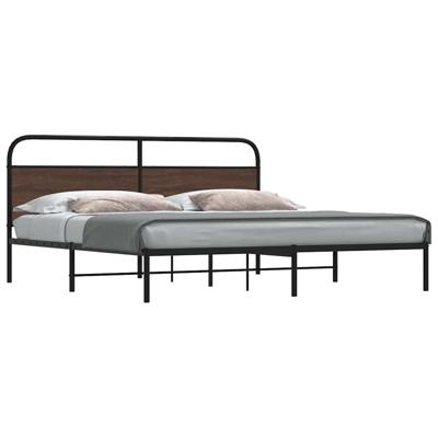 Bedframe zonder matras metaal bruin eikenkleur 180x200 cm