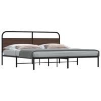 Bedframe zonder matras metaal bruin eikenkleur 180x200 cm - thumbnail