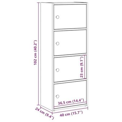Boekenkast 40x24x102 cm bewerkt hout oud houtkleurig