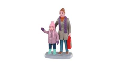 Christmas market shoppers kerstfiguur LEMAX - Lemax