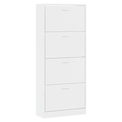 VidaXL Schoenenkast 63x24x147 cm bewerkt hout hoogglans wit VidaXL Schoenenkast 63x24x147 cm bewerkt hout hoogglans wit