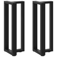 Console tafelpoten 2 st T-vormig 25x28x(72-73) cm staal zwart - thumbnail