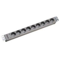 Bachmann 333.401 19 inch Stekkerdoos voor patchkast 1 HE Geaarde contactdoos Lichtgrijs - thumbnail