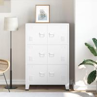 Archiefkast industrieel 75x40x115 cm metaal wit - thumbnail