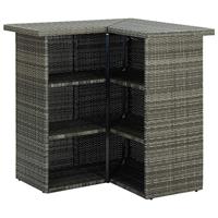 Hoekbartafel 100x50x105 cm poly rattan grijs - thumbnail