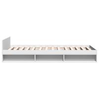 Bedframe met lade bewerkt hout wit 100x200 cm - thumbnail