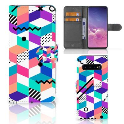 Samsung Galaxy S10 | Book Case | Blokken Kleurrijk
