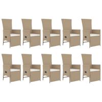 9-delige Tuinset met kussens poly rattan beige - thumbnail
