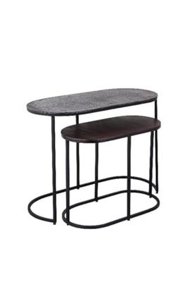 PTMD bijzettafel janca aluminium 69 cm set van 2 | 2 stuks