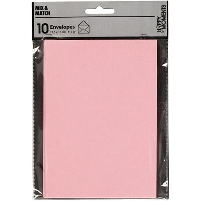 Creativ Company Enveloppen, afmeting envelop 11,5x16 cm, 110 gr, lichtrood, 10 stuk/ 1 doos - thumbnail