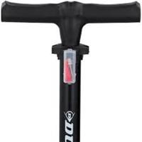Dunlop fietspomp staand met extra ventielen zwart - thumbnail