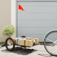 VidaXL Fietstrailer 135x68x37 cm ijzer zwart - thumbnail