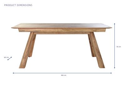 Eettafel DKD Home Decor Natuurlijk Mangohout (180 x 90 x 76 cm)