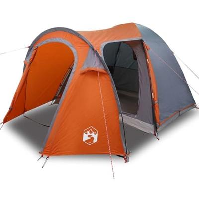 Koepeltent met dak met opslag met luchtopening Grijs en Oranje 384 x 254 x 170 cm Koepeltent met dak met opslag met luchtopening Grijs en Oranje 384 x 254 x 170 cm