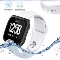 Fitbit Versa 1 / 2 & Lite siliconen bandje - Maat: Small - Wit - thumbnail