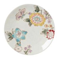 Gebaksbordje bloemen en vlinder - multikleur - ø15 cm - thumbnail