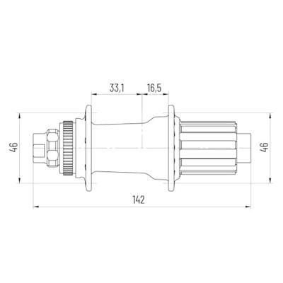 Miche xmx achternaaf mtb 142mm tx12 32g shimano