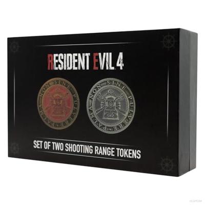 Resident Evil 4 set van twee metalen schietgalerij munten in Limited Edition Collectors Box