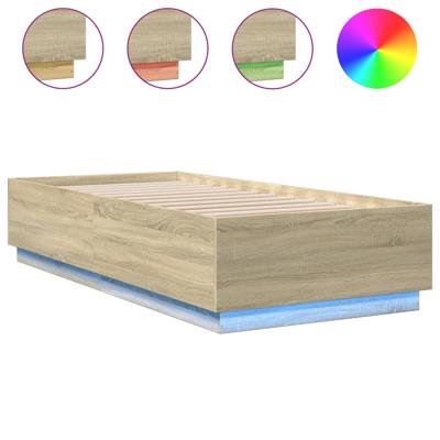 Bedframe met LED-verlichting sonoma eikenkleurig 120x200 cm - thumbnail