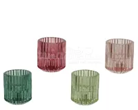 Waxinelichthouder / Kandelaar Glas 6cm Assorti 1st - thumbnail