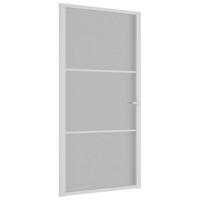 Binnendeur 102,5x201,5 cm matglas en aluminium wit - thumbnail