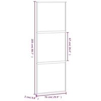 VidaXL Schuifdeur 76x205 cm gehard glas en aluminium zwart - thumbnail