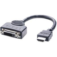 LINDY HDMI / DVI Adapterkabel HDMI-A-stekker, DVI-D 24+1-polige bus 0.20 m Zwart 41227 HDMI-kabel - thumbnail