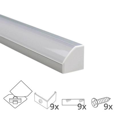 Ledstrip profiel hoek slim line - compleet inclusief afdekkap van 4 meter