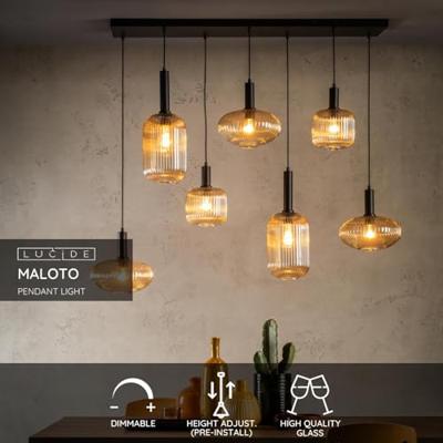 Lucide MALOTO - Hanglamp - 7xE27 - Amber