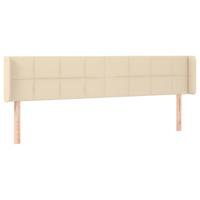Hoofdbord met randen 183x16x78/88 cm stof crèmekleurig - thumbnail