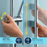 Set doccia con soffione a 2 getti, asta da 60 cm e flessibile - GROHE Vitalio Start 110 26951001 - Risparmio idrico - Cromo - thumbnail