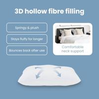 VidaXL Hoofdkussen met kussen 2 pcs wit 61 x 41 x 20 cm polyester - thumbnail