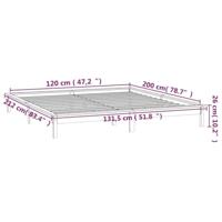 Bedframe LED massief hout wit 120x200 cm - thumbnail