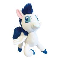 GLORIA Fuyur Pluche dier voor honden, maat 34 cm, hondenspeelgoed, pluche dier met geluid, zachte textuur, zeer robuust, wit met blauwe crin - thumbnail