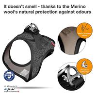 Curli Hondentuigje Merino 28-32 Cm Merinowol Zwart - thumbnail