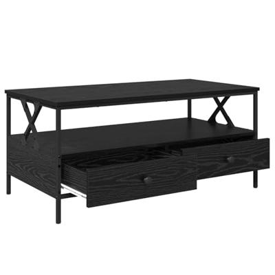 Salontafel Zwart eiken 100 x 51 x 45 cm Bewerkt hout