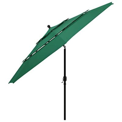 Parasol 3-laags met aluminium paal 3,5 m groen