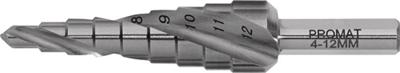 Promat/Tecwerk Getrapte boor | boorbereik 4-12 mm | HSS spiraalgegroefd | snedeaantal 2 tredenaantal 9 - 4000862081