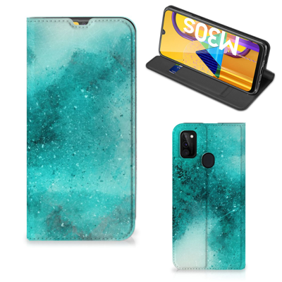 Bookcase Samsung Galaxy M30s | M21 Painting Blue Bookcase Samsung Galaxy M30s | M21 Painting Blue