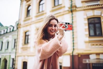 AgfaPhoto retro analoog fototoestel, 35mm, rood