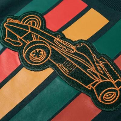 Kindershirt met lange mouwen racewagenprint 116 donkergroen