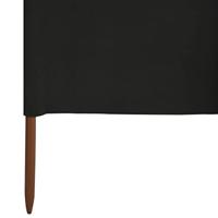 Windscherm 3-panelen 400x160 cm stof zwart - thumbnail