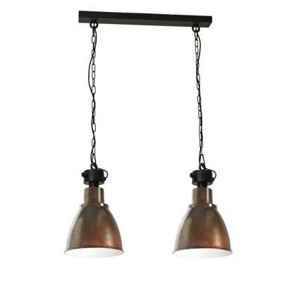 Masterlight Landelijke eettafellampIndustria 2x27 bruin met zwart 2-lichts - 2007-25-EH-K-70-2