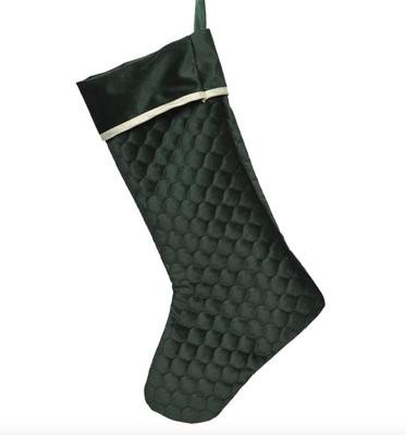 Kerstsok h45cm fluweel goud lint a2 KSD - Ksd