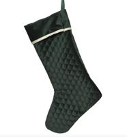 Kerstsok h45cm fluweel goud lint a2 KSD - Ksd - thumbnail