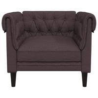 Fauteuil Chesterfield-stijl stof donkerbruin - thumbnail