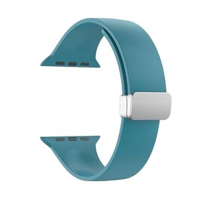 Siliconen bandje - Folding Buckle - Cyaan - Geschikt voor Apple Watch 44mm / 45mm / 46mm / 49mm