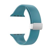 Siliconen bandje - Folding Buckle - Cyaan - Geschikt voor Apple Watch 44mm / 45mm / 46mm / 49mm - thumbnail